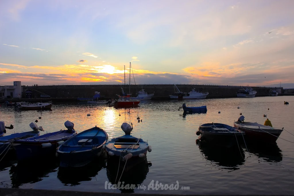 Portici historic harbout is one of the most well preserved and beautiful place to watch sunset in Naples