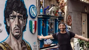 Naples Sanita Distric has many murals to Maradona seen as a god here more than just a football player