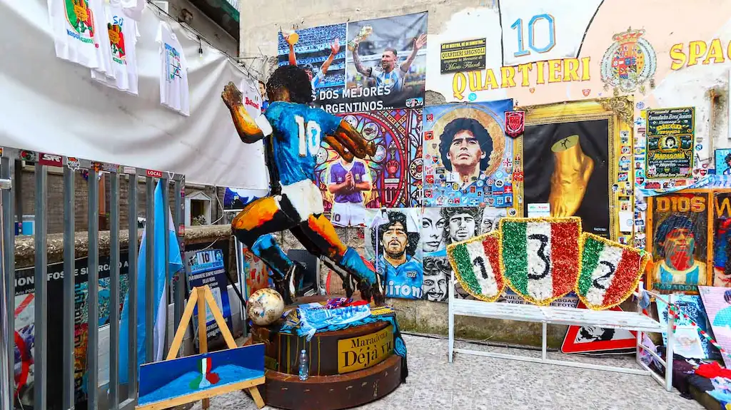 Maradona Statue in Largo Maradona in the Spanish Quarter