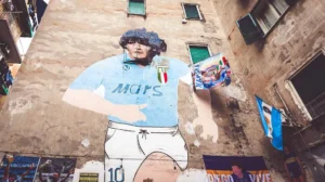 Naples Spanish Quarter mural of Maradona