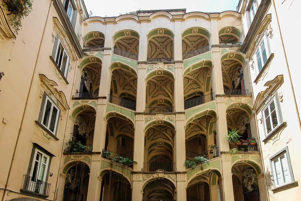A restored Art Noveau Building in Naples Traditional Neighbourhood of Sanita