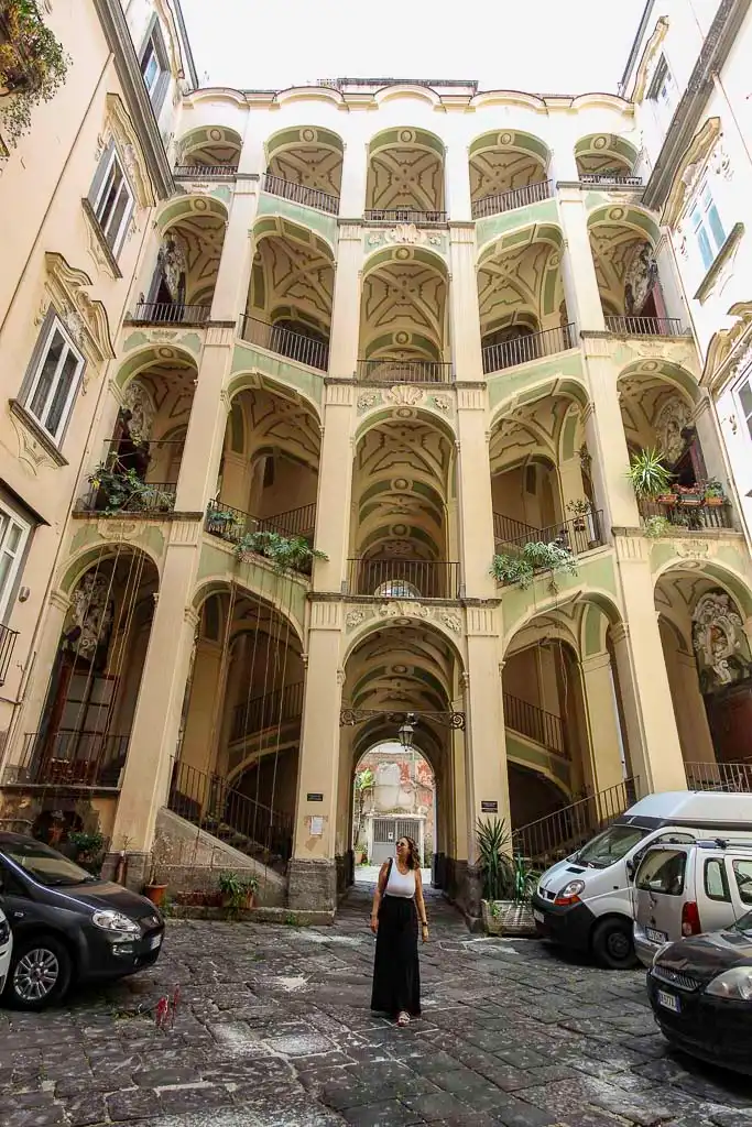 Ale walking towards the building in Sanita quarter