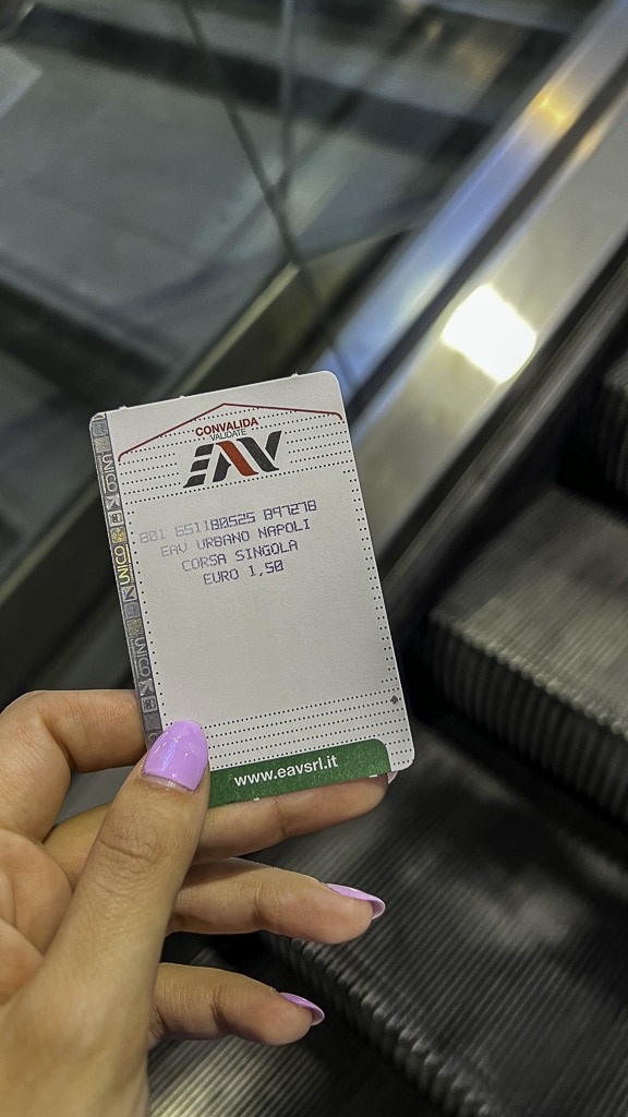 EAV Ticket that allows to take metro and trains in Naples city centre
