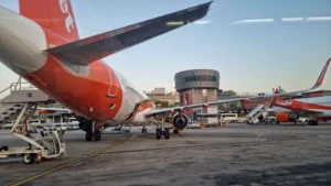Naples airport plane departing