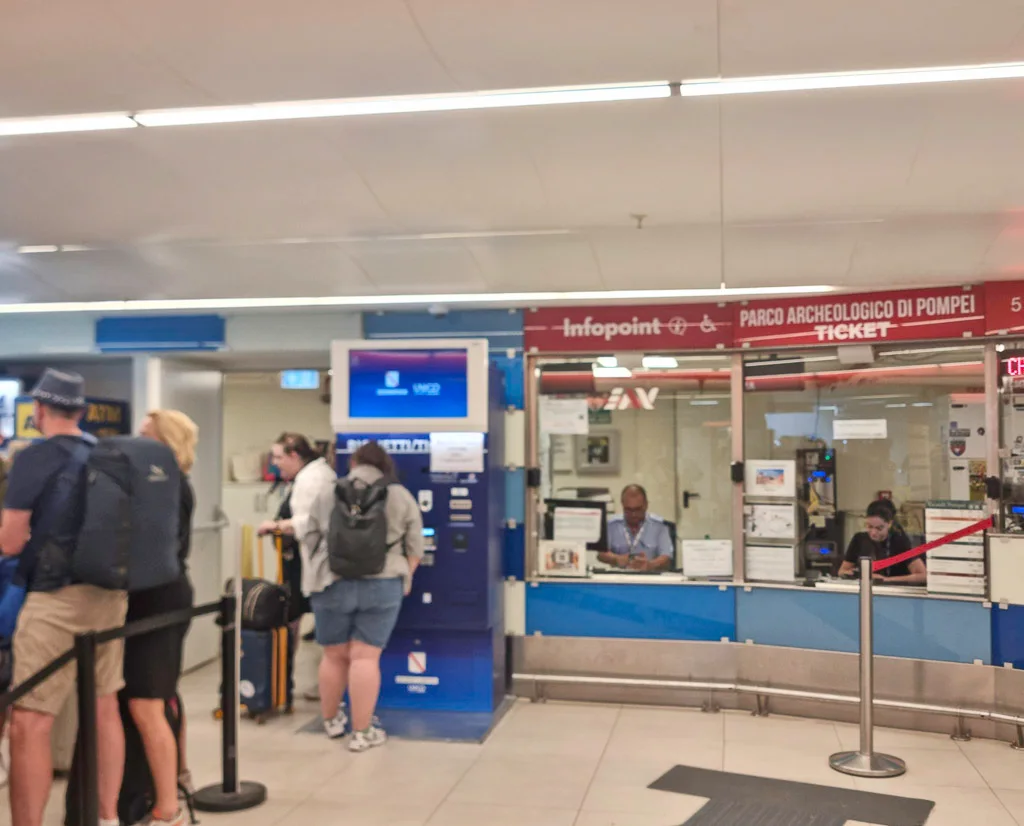 The ticket office for the Vesuviana in Naples train station