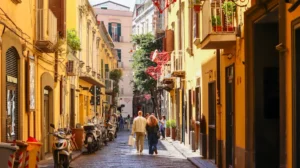 Naples beautiful hidden alleys of Chiaia Neighbourhood - upscale districts in Naples